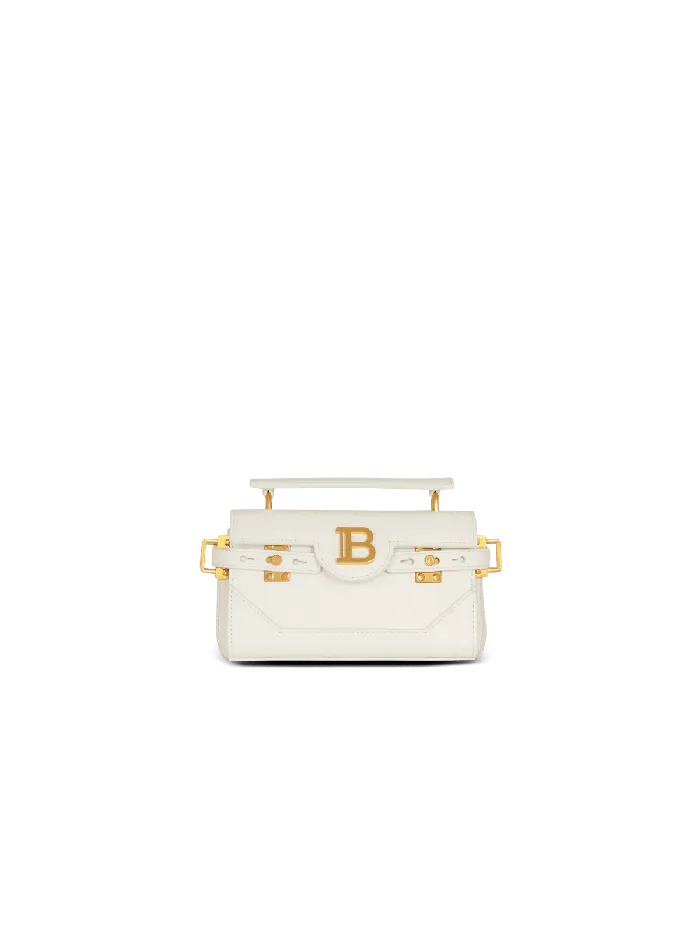Balmain BBuzz 19 Monogram Grained Leather Bag Beige Women Handbags