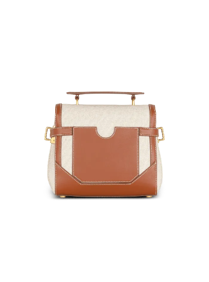 Balmain BBuzz 23 Bag In Canvas And Leather Beige Women Handbags