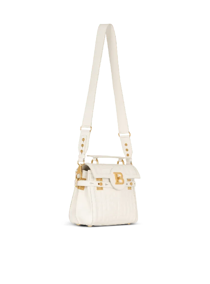Balmain BBuzz 23 Monogram Grained Leather Bag Beige Women Handbags