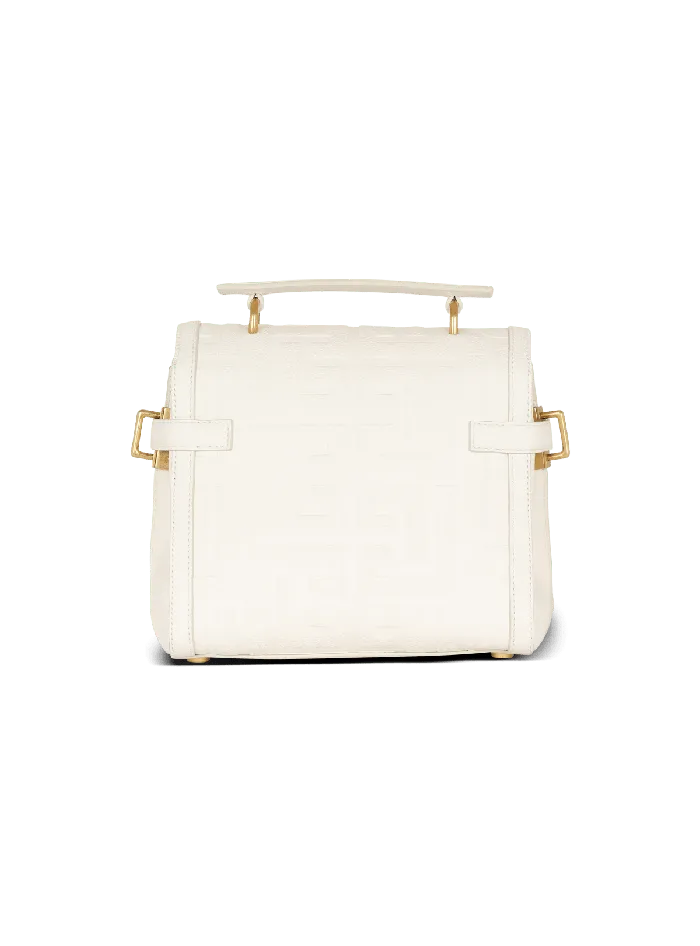 Balmain BBuzz 23 Monogram Grained Leather Bag Beige Women Handbags