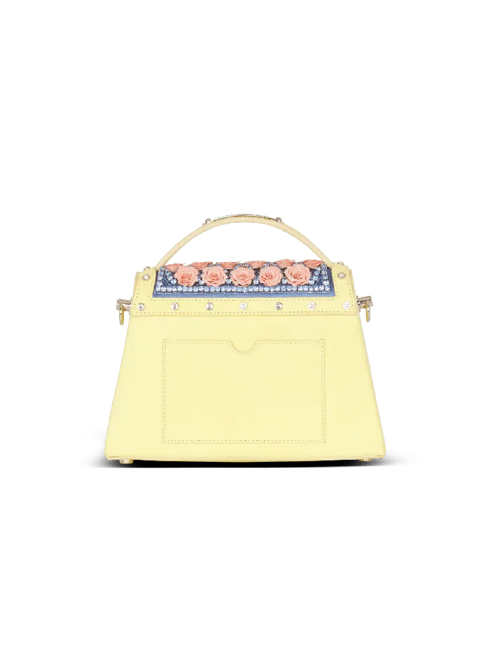 Balmain BBuzz Dynasty Bag Embroidered With Diamond And Roses Multicolor Women Handbags