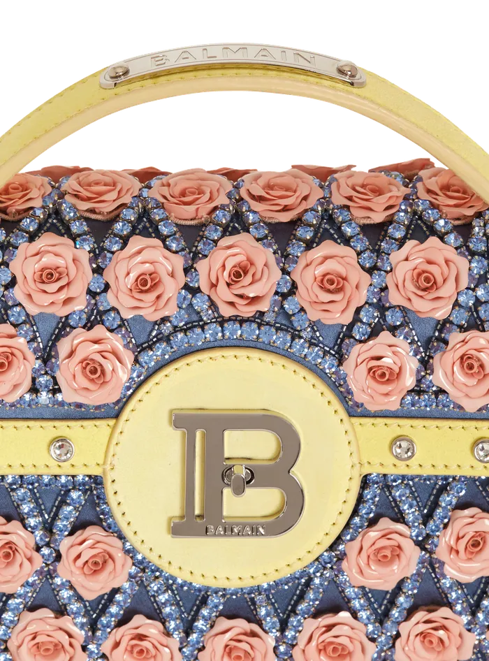Balmain BBuzz Dynasty Bag Embroidered With Diamond And Roses Multicolor Women Handbags
