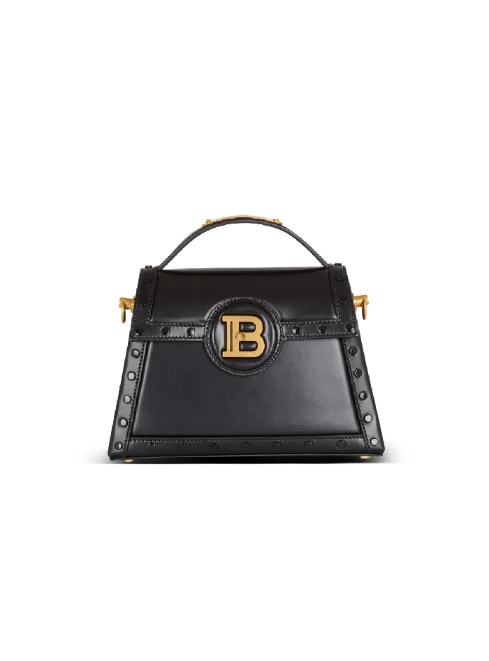 Balmain BBuzz Dynasty Bag In Glazed Leather Black Women Handbags