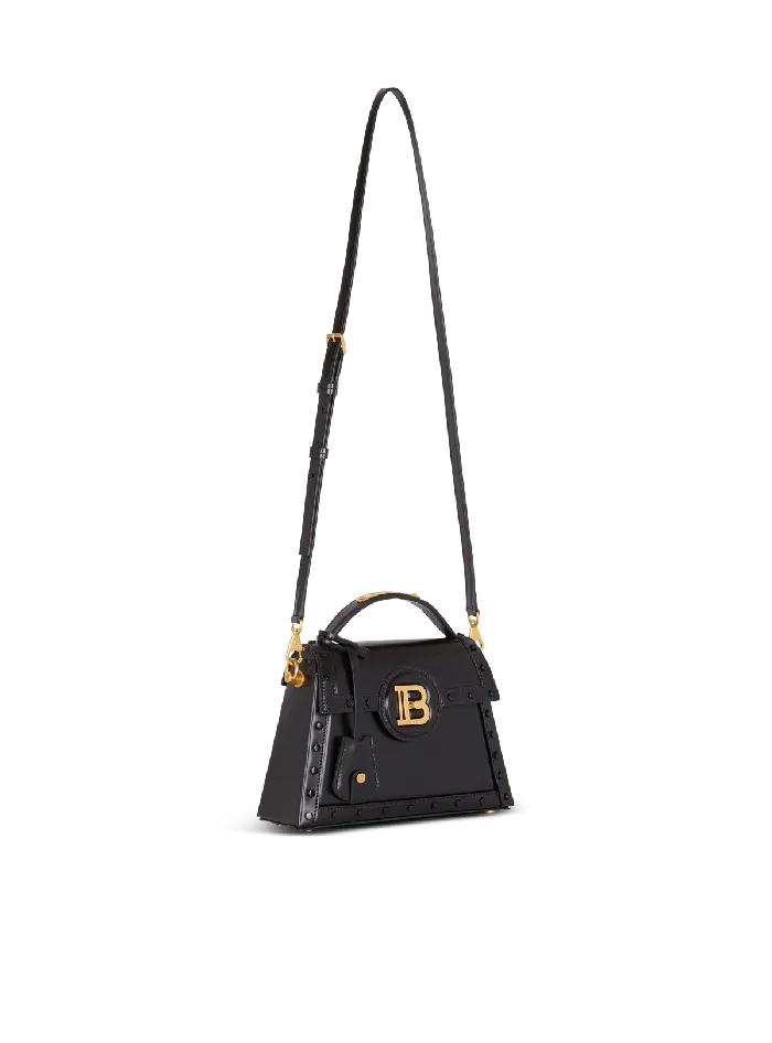Balmain BBuzz Dynasty Bag In Glazed Leather Black Women Handbags
