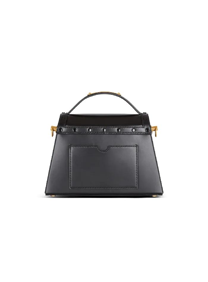 Balmain BBuzz Dynasty Bag In Glazed Leather Black Women Handbags