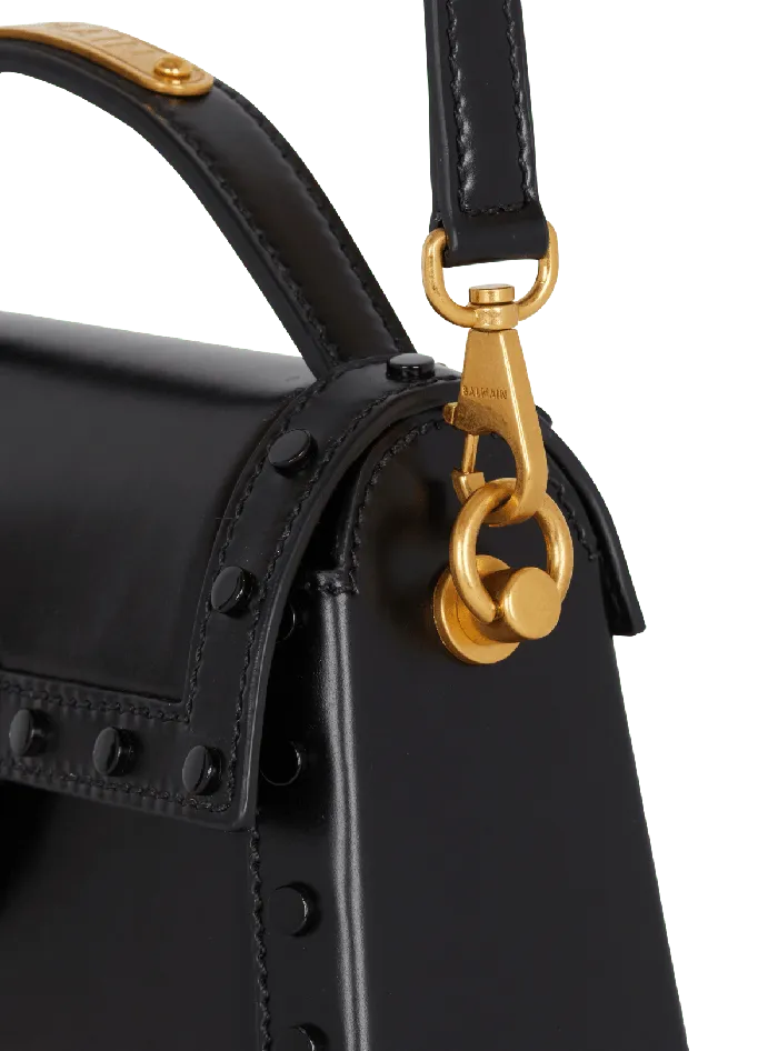 Balmain BBuzz Dynasty Bag In Glazed Leather Black Women Handbags