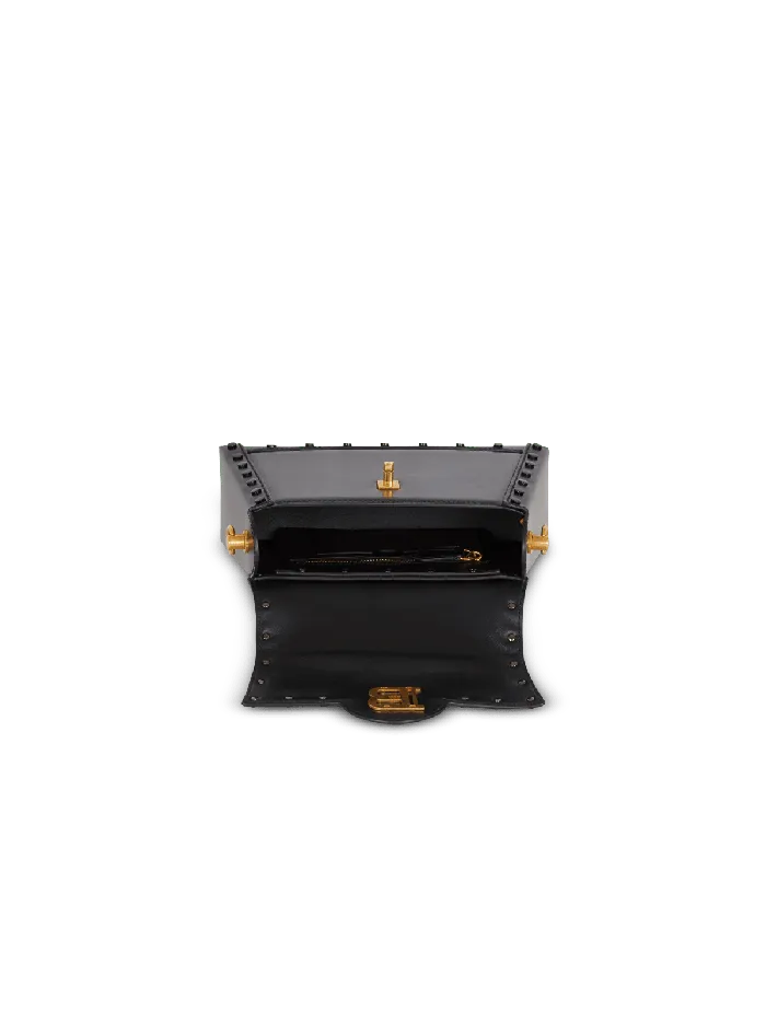Balmain BBuzz Dynasty Bag In Glazed Leather Black Women Handbags