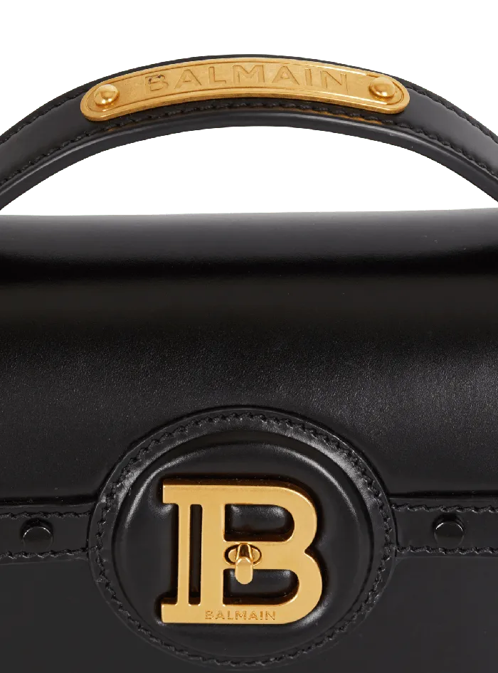 Balmain BBuzz Dynasty Bag In Glazed Leather Black Women Handbags