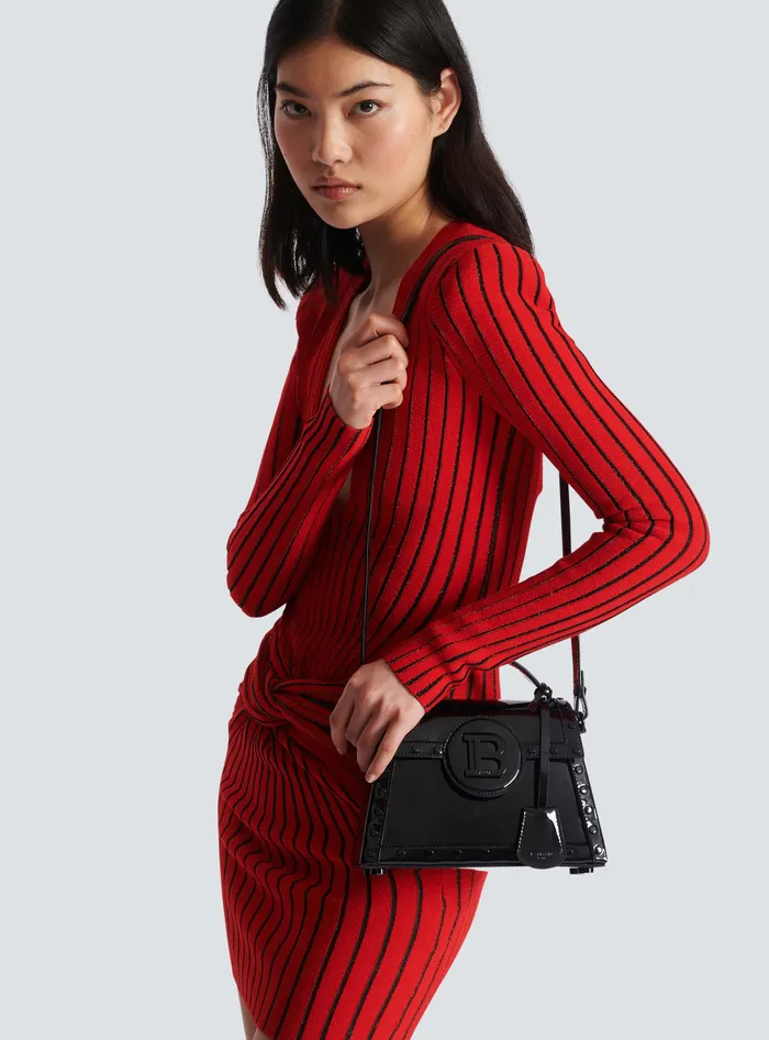 Balmain BBuzz Dynasty Bag In Patent Leather Black Women Handbags