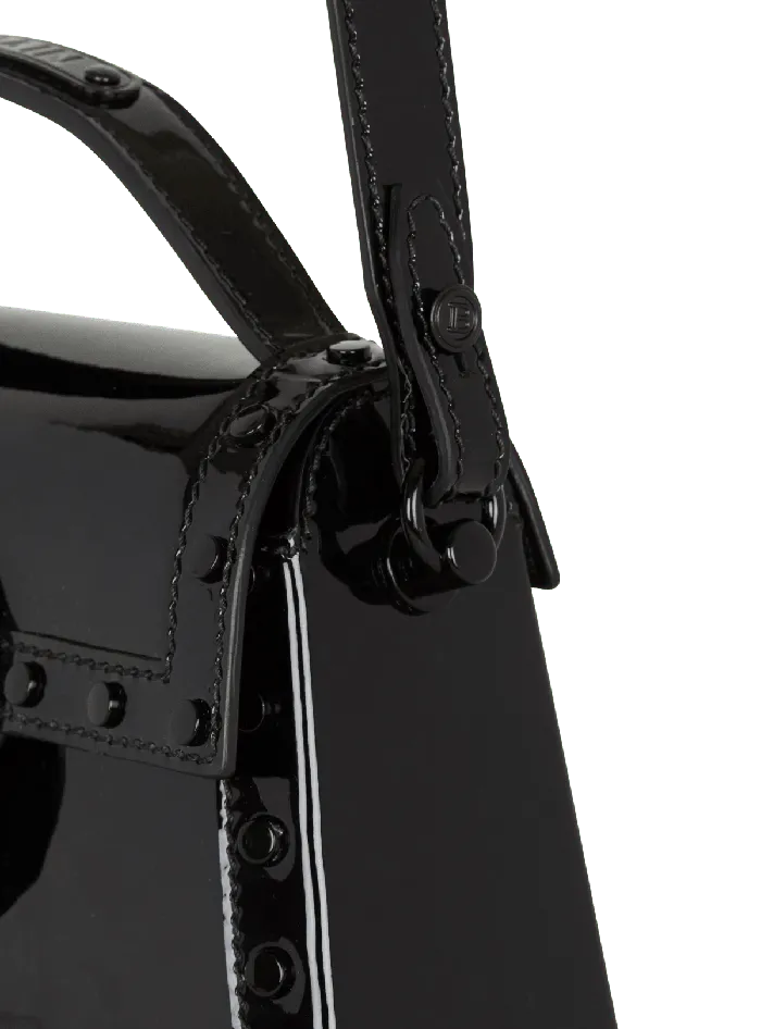 Balmain BBuzz Dynasty Bag In Patent Leather Black Women Handbags
