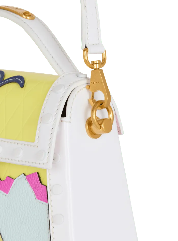 Balmain BBuzz Dynasty Calfskin And Postcard Patchwork Bag Multicolor Women Handbags