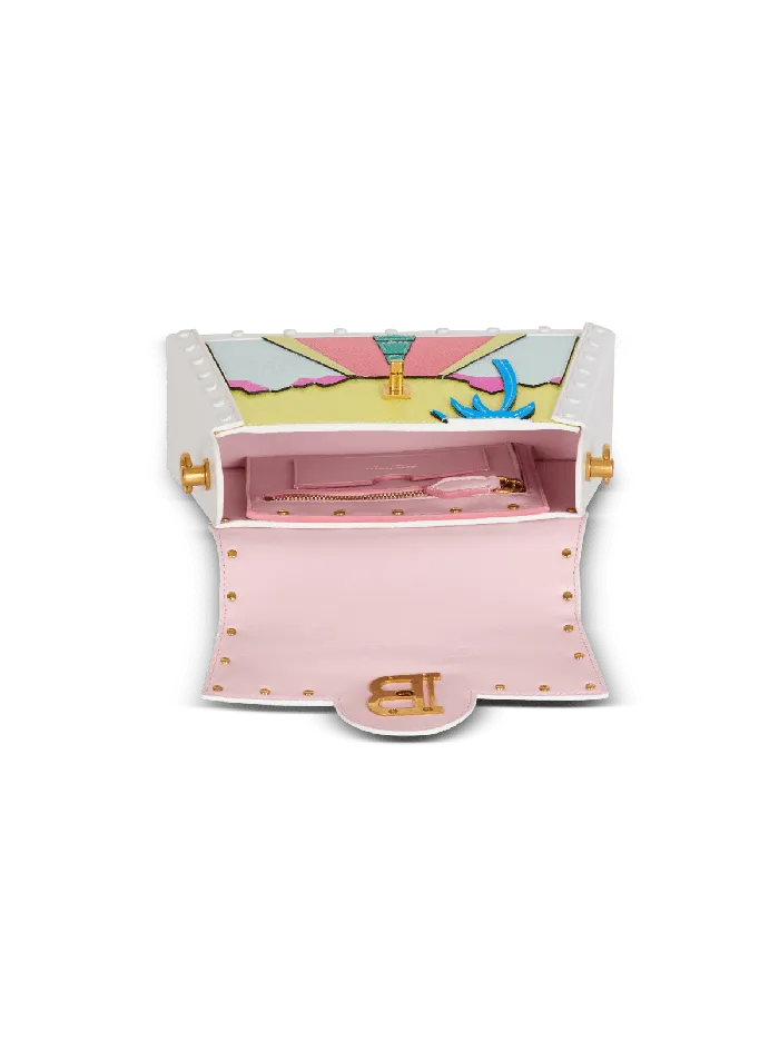Balmain BBuzz Dynasty Calfskin And Postcard Patchwork Bag Multicolor Women Handbags