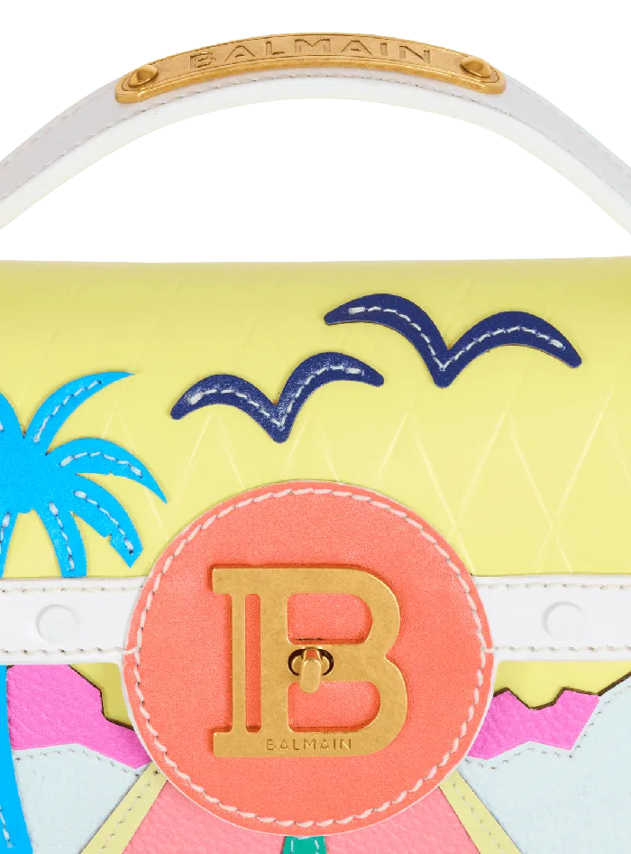 Balmain BBuzz Dynasty Calfskin And Postcard Patchwork Bag Multicolor Women Handbags