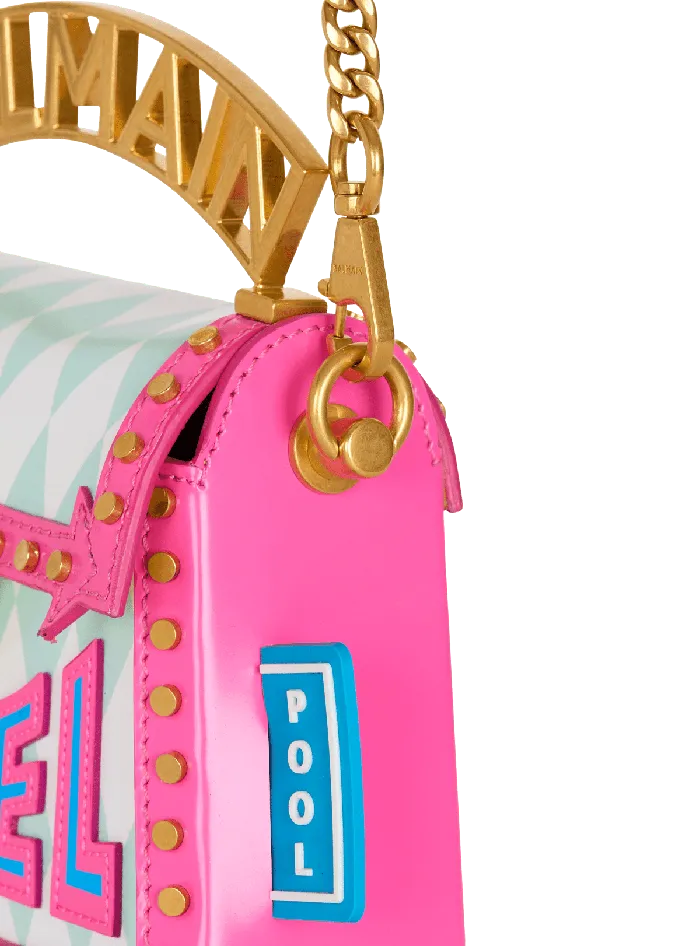 Balmain BBuzz Dynasty Small Bag In Printed Calfskin Multicolor Women Handbags