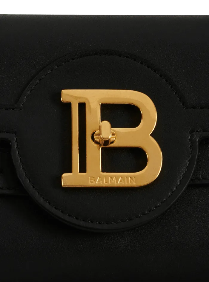 Balmain BBuzz Pouch 23 Leather Clutch Black Women Clutches