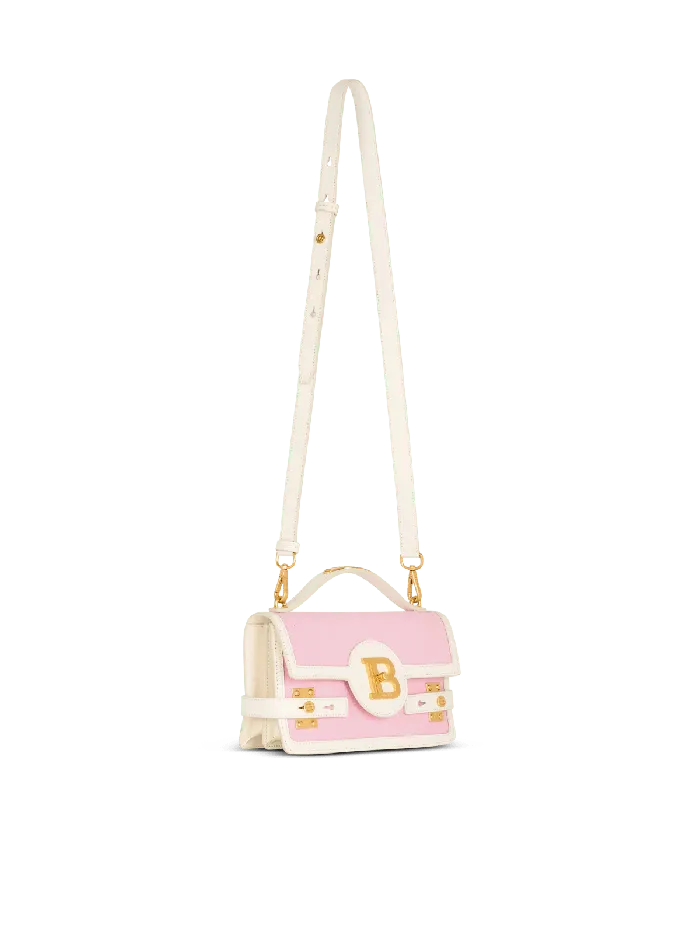 Balmain BBuzz Shoulder 24 Canvas And Leather Bag Pink Women Handbags