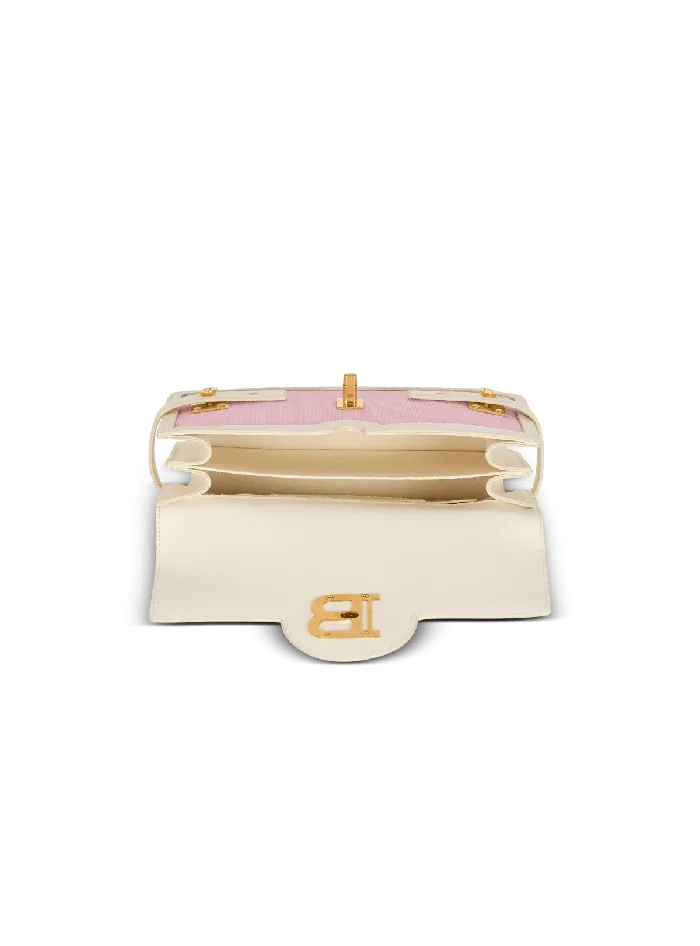 Balmain BBuzz Shoulder 24 Canvas And Leather Bag Pink Women Handbags