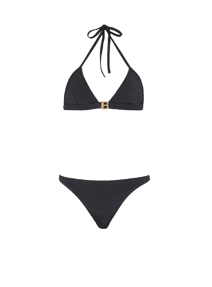 Balmain B Triangle Bikini Black Women Swimwear