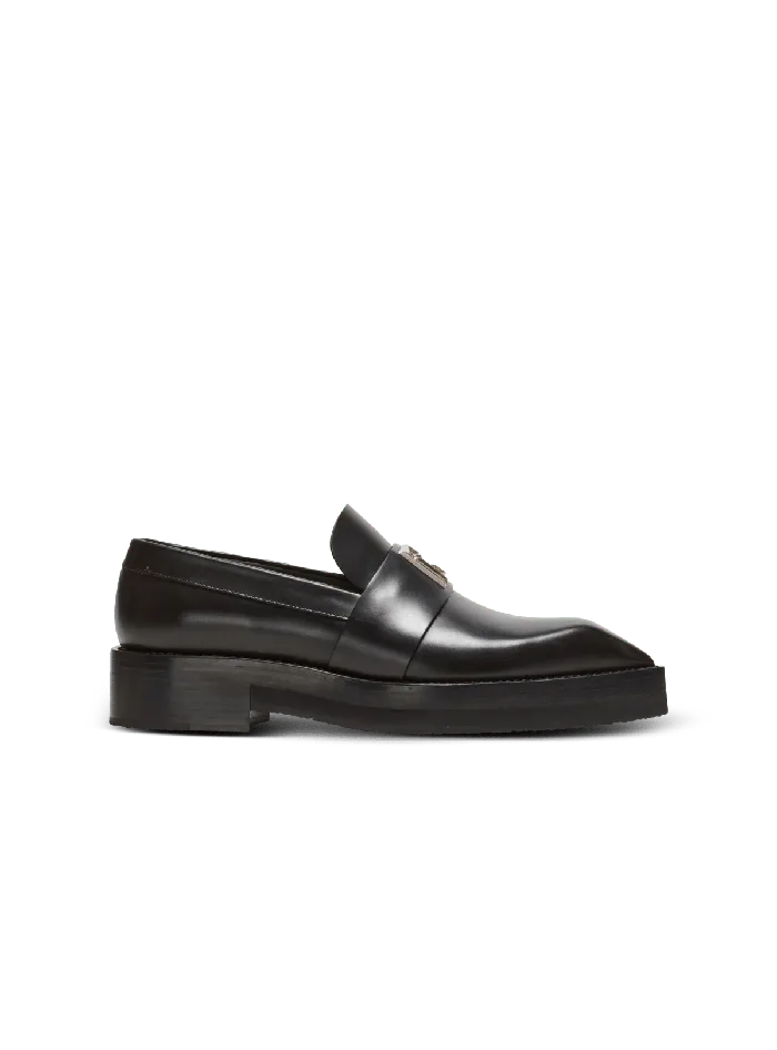 Balmain Ben Smooth Leather Loafers Black Men Loafers