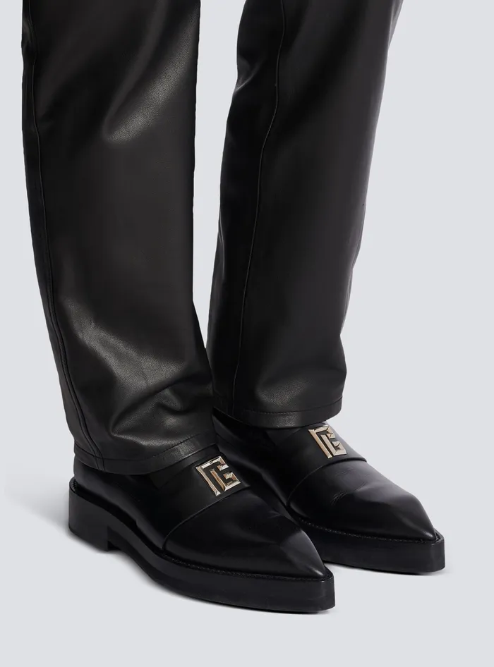 Balmain Ben Smooth Leather Loafers Black Men Loafers