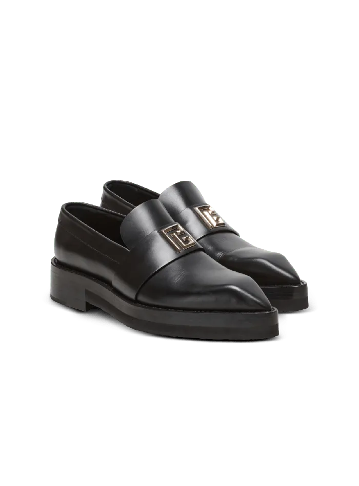 Balmain Ben Smooth Leather Loafers Black Men Loafers