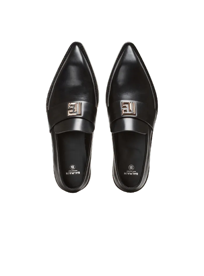 Balmain Ben Smooth Leather Loafers Black Men Loafers