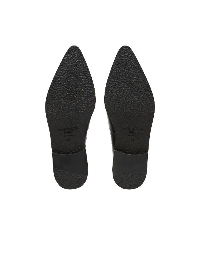 Balmain Ben Smooth Leather Loafers Black Men Loafers