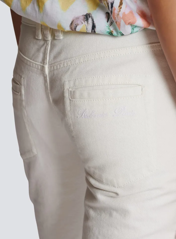 Balmain Buttoned Denim Jeans White Women Denim
