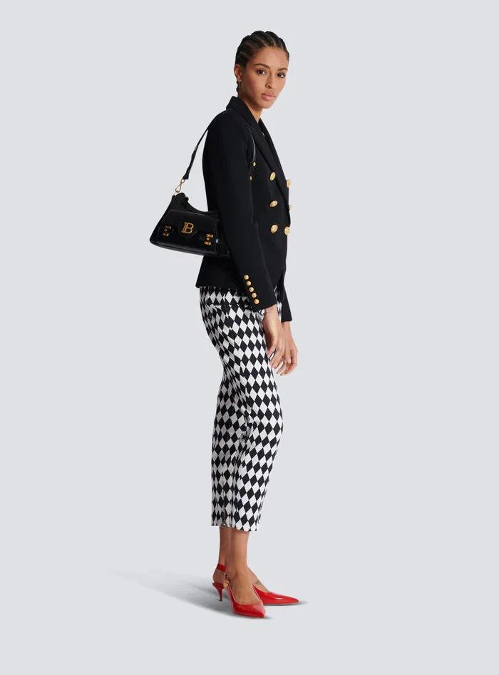 Balmain Calfskin BBuzz Hobo Bag Black Women Crossbody Bags