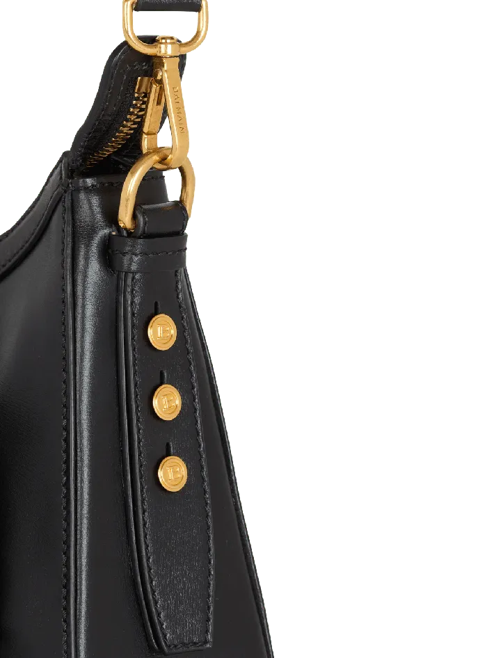 Balmain Calfskin BBuzz Hobo Bag Black Women Crossbody Bags