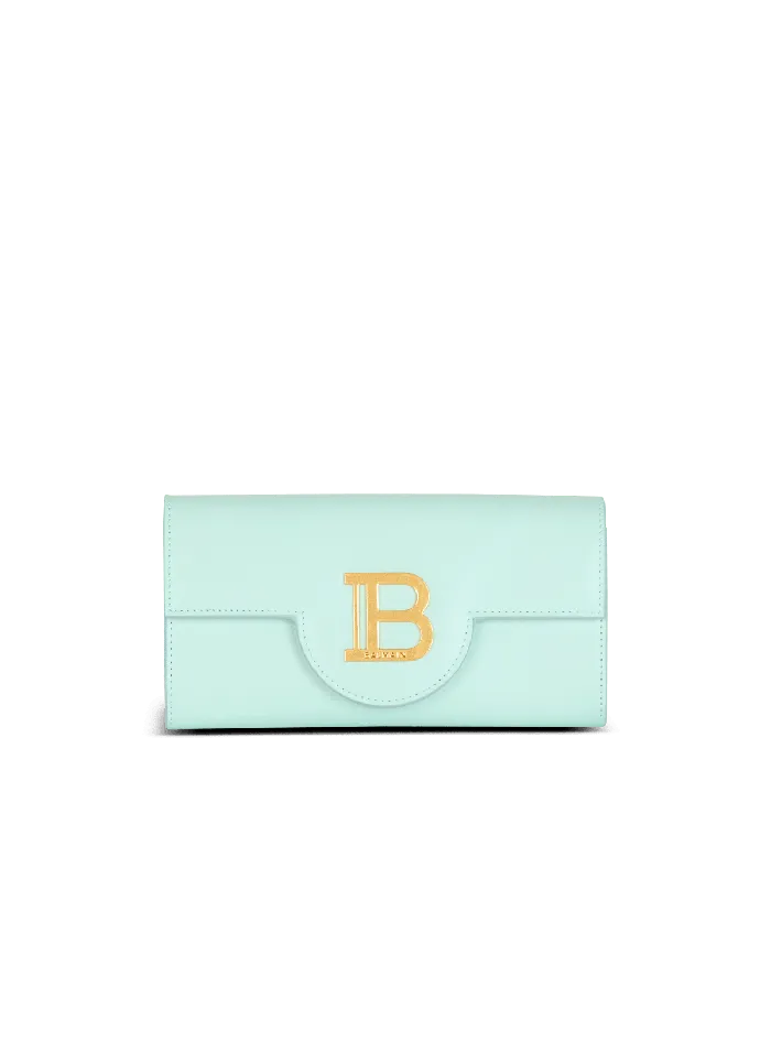 Balmain Calfskin BBuzz Wallet Blue Women Small Leather Goods