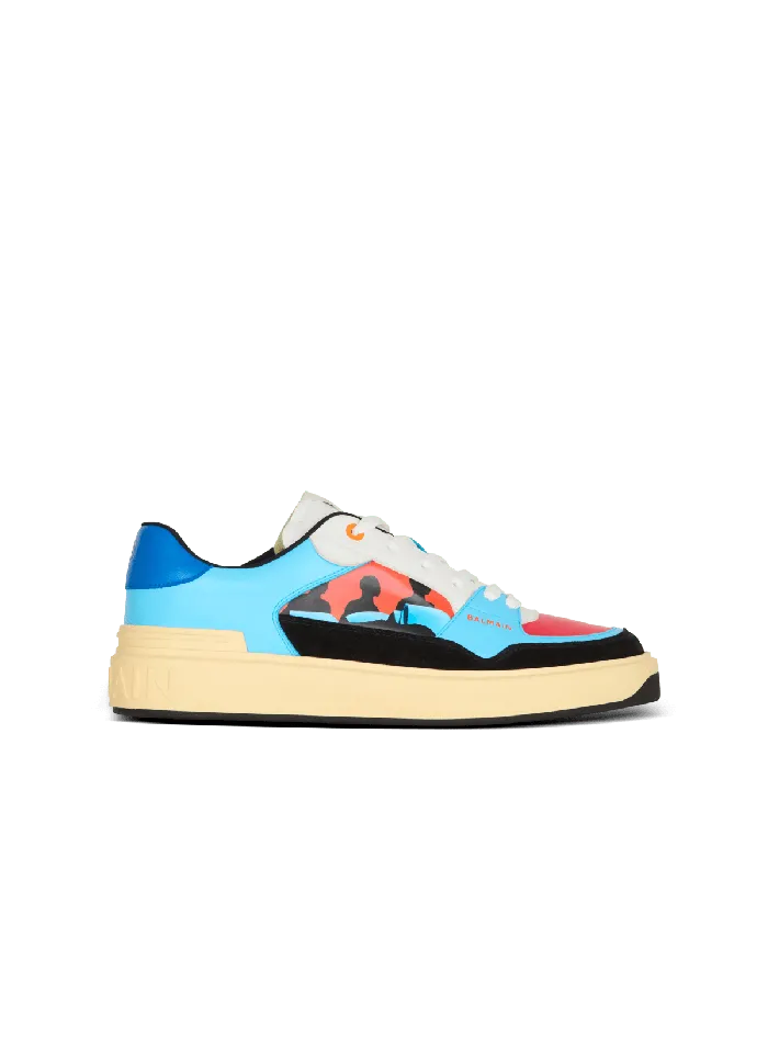 Balmain Calfskin BCourt Flip Trainers With Prince Gyasi Print Multicolor Men Sneakers Balmain Calfskin BCourt Flip Trainers With Prince Gyasi Print Multicolor Men Sneakers