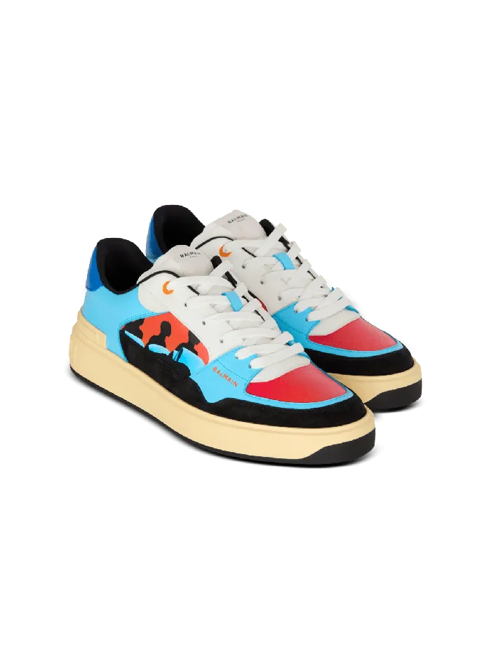 Balmain Calfskin BCourt Flip Trainers With Prince Gyasi Print Multicolor Men Sneakers