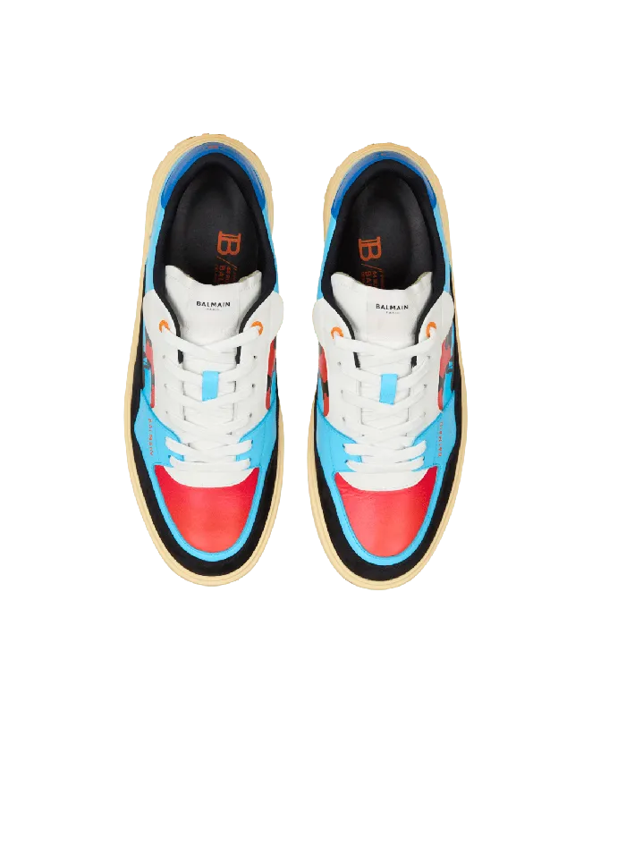 Balmain Calfskin BCourt Flip Trainers With Prince Gyasi Print Multicolor Men Sneakers