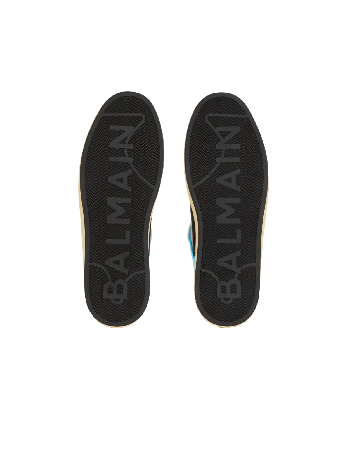 Balmain Calfskin BCourt Flip Trainers With Prince Gyasi Print Multicolor Men Sneakers