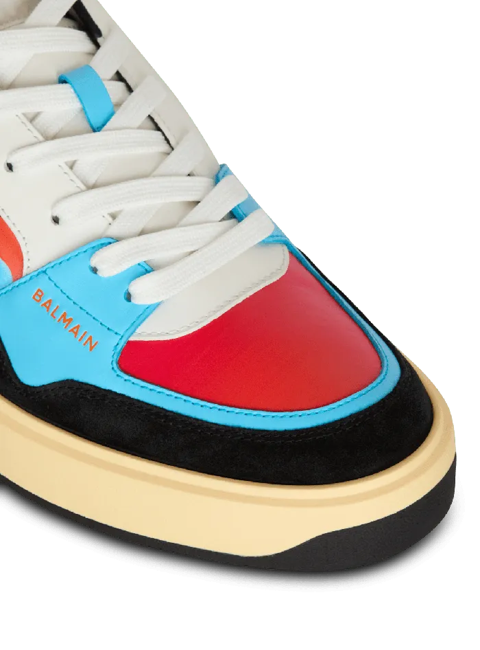 Balmain Calfskin BCourt Flip Trainers With Prince Gyasi Print Multicolor Men Sneakers