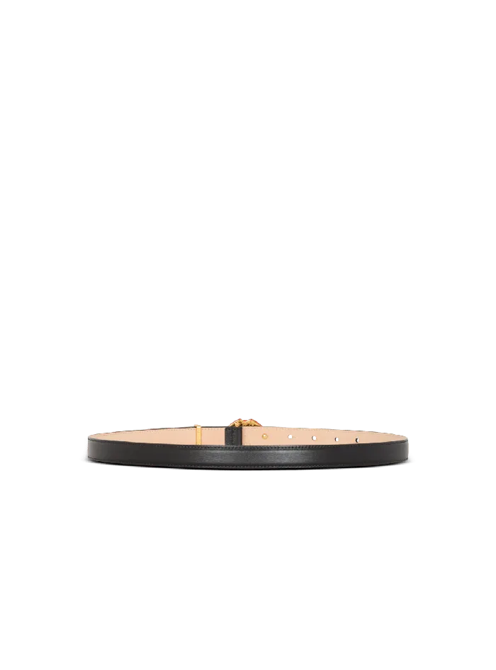 Balmain Calfskin Kiss Belt Black Men Belts