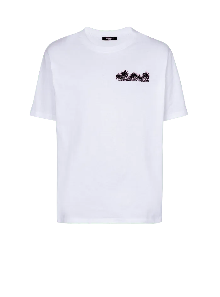 Balmain Club Signature Printed Tshirt White Men TShirts