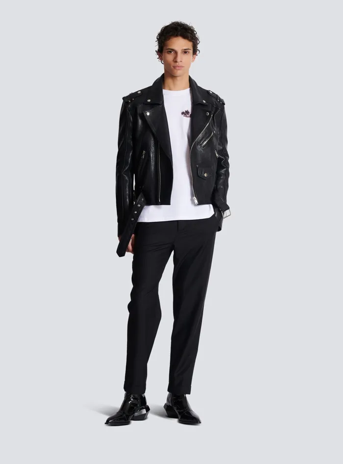 Balmain Club Signature Printed Tshirt White Men TShirts