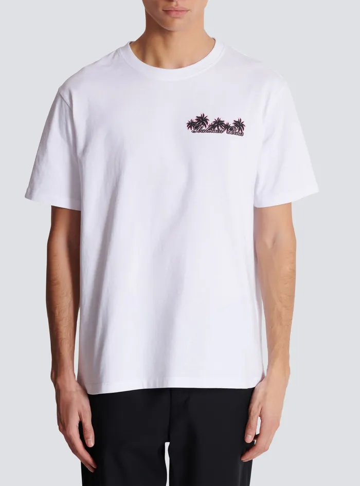 Balmain Club Signature Printed Tshirt White Men TShirts