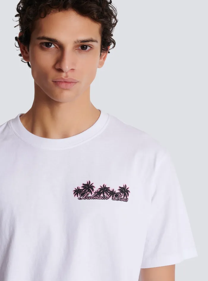Balmain Club Signature Printed Tshirt White Men TShirts