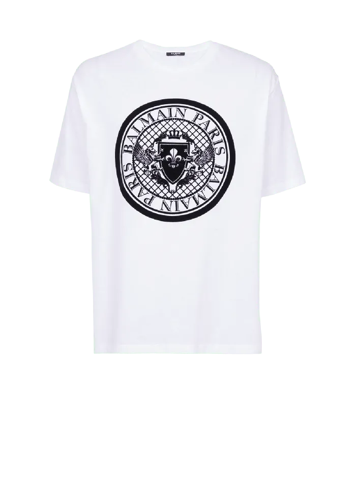 Balmain Coin Tshirt White Men TShirts