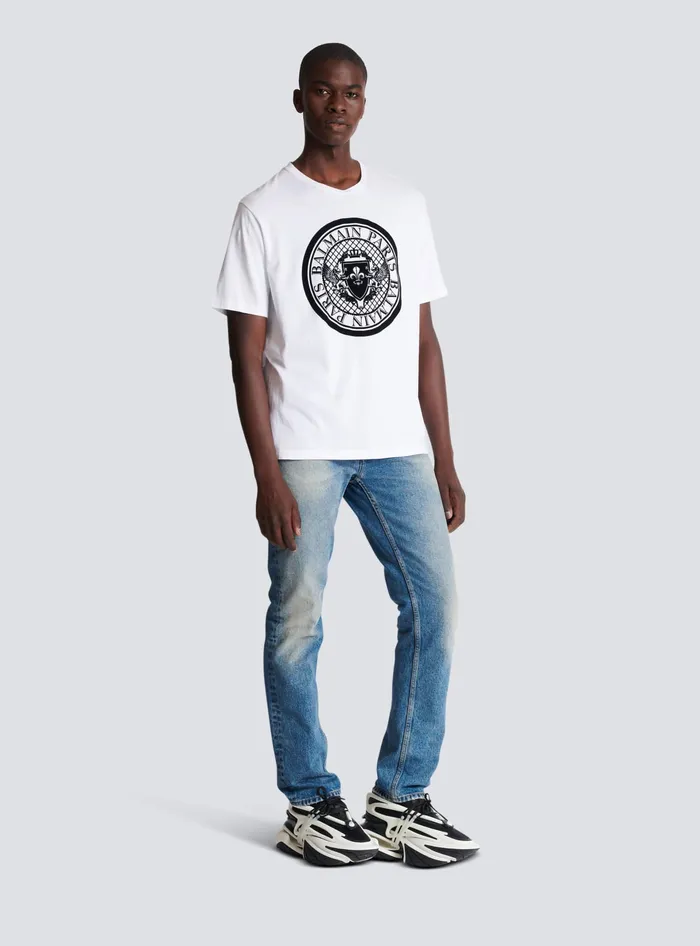 Balmain Coin Tshirt White Men TShirts