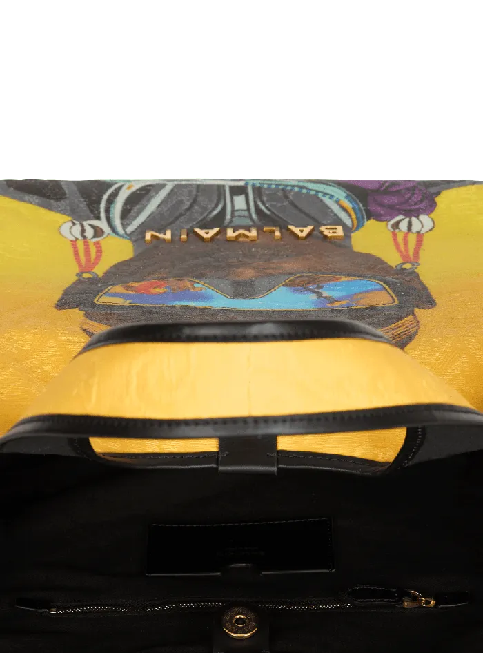 Balmain Disney X The Lion King 8211 BArmy Grocery Bag With Nika Mtwana Print Multicolor Women Grocery Bags