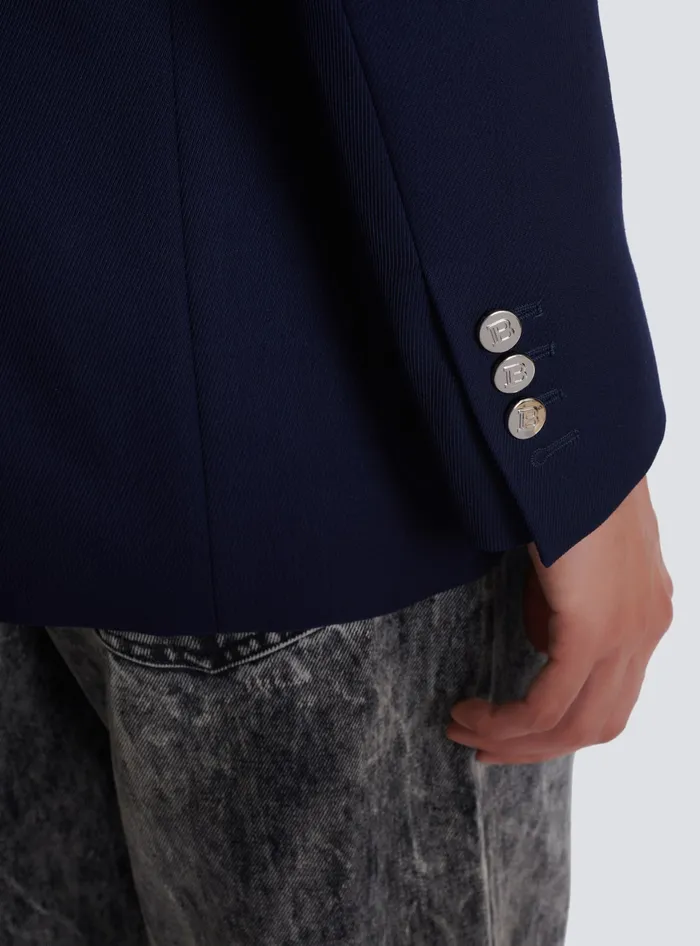 Balmain Doublebreasted Buttoned Blazer Navy Men Jackets And Blazers