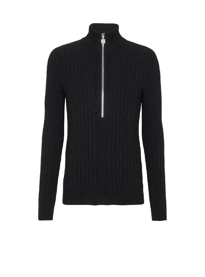 Balmain Ecocashmere Highneck Jumper Black Men Knitwear