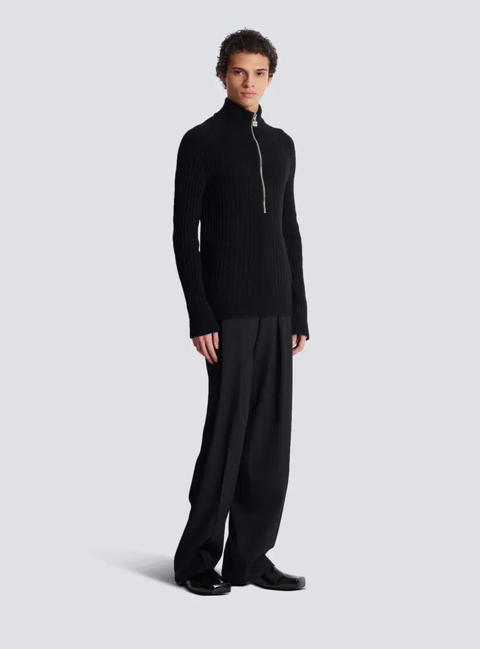 Balmain Ecocashmere Highneck Jumper Black Men Knitwear