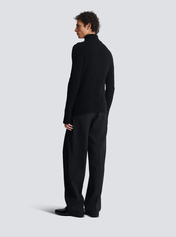 Balmain Ecocashmere Highneck Jumper Black Men Knitwear