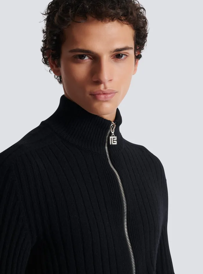 Balmain Ecocashmere Highneck Jumper Black Men Knitwear