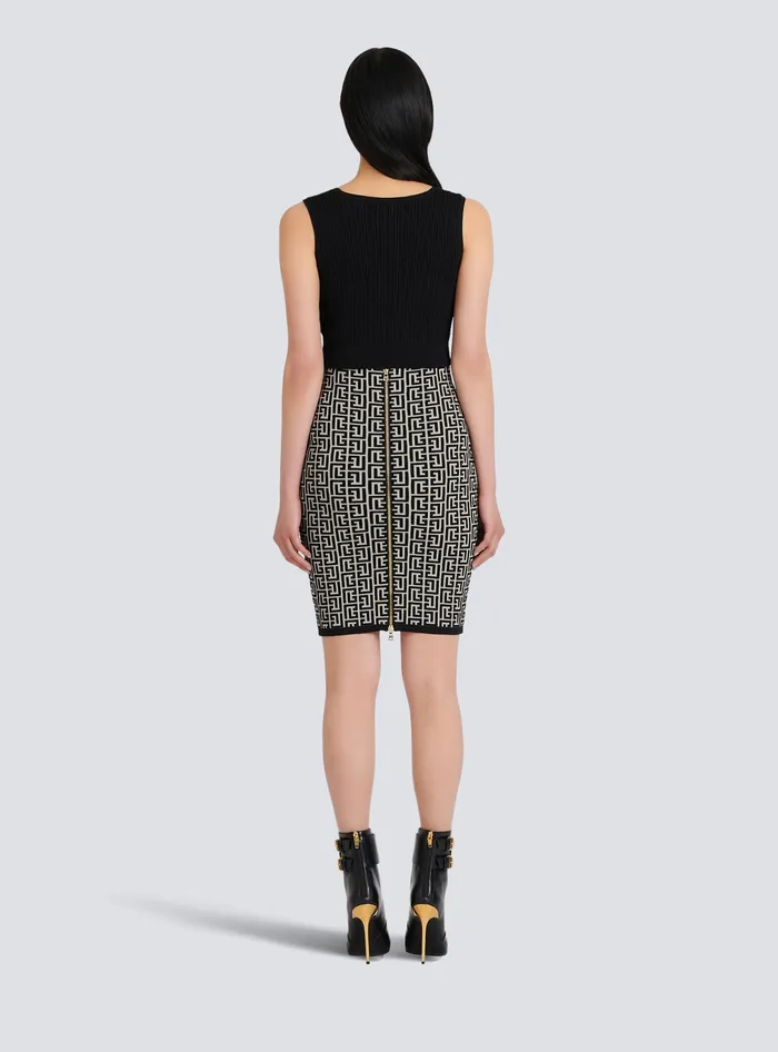 Balmain Ecodesigned Knit Crop Top Black Women Tops And Shirts